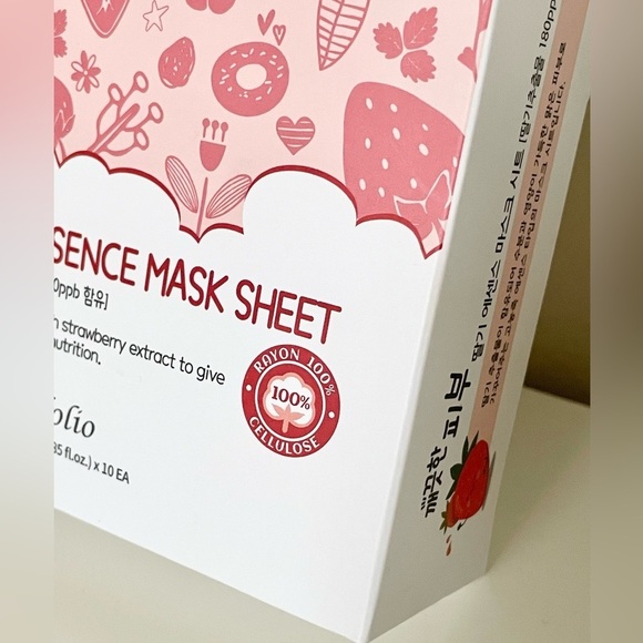 Esfolio Strawberry Essence Face Mask Sheet Moisturizing Facial Treatment - Picture 9 of 12